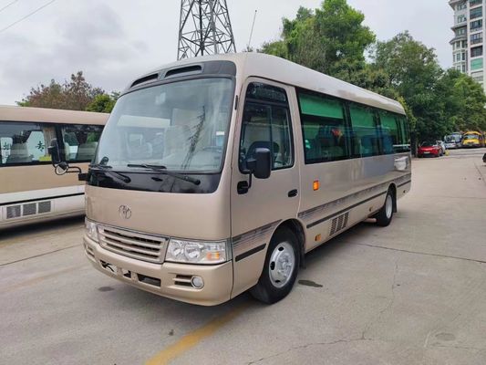 सीलिंग विंडो मैनुअल ट्रांसमिशन के साथ 23 सीटों वाला प्रयुक्त कोस्टर बस