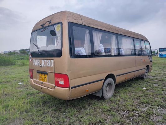 किंग लॉन्ग यूज्ड 23 सीटर बस विश्वसनीय सेकंड हैंड कोस्टर मॉडल बाएं हाथ का ड्राइव