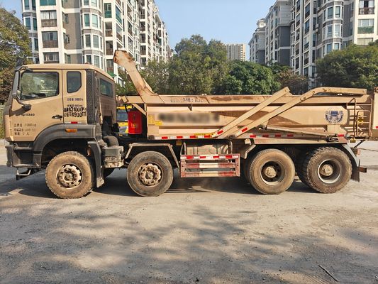 दो सीट पीली सेकेंड-हैंड होवो डंप ट्रक 2019 में निर्मित